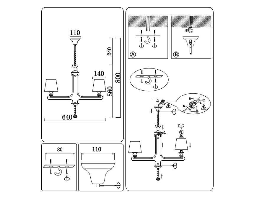TR4614/3 CF/FGD кофе/золото E27/3 max 40W D640*800